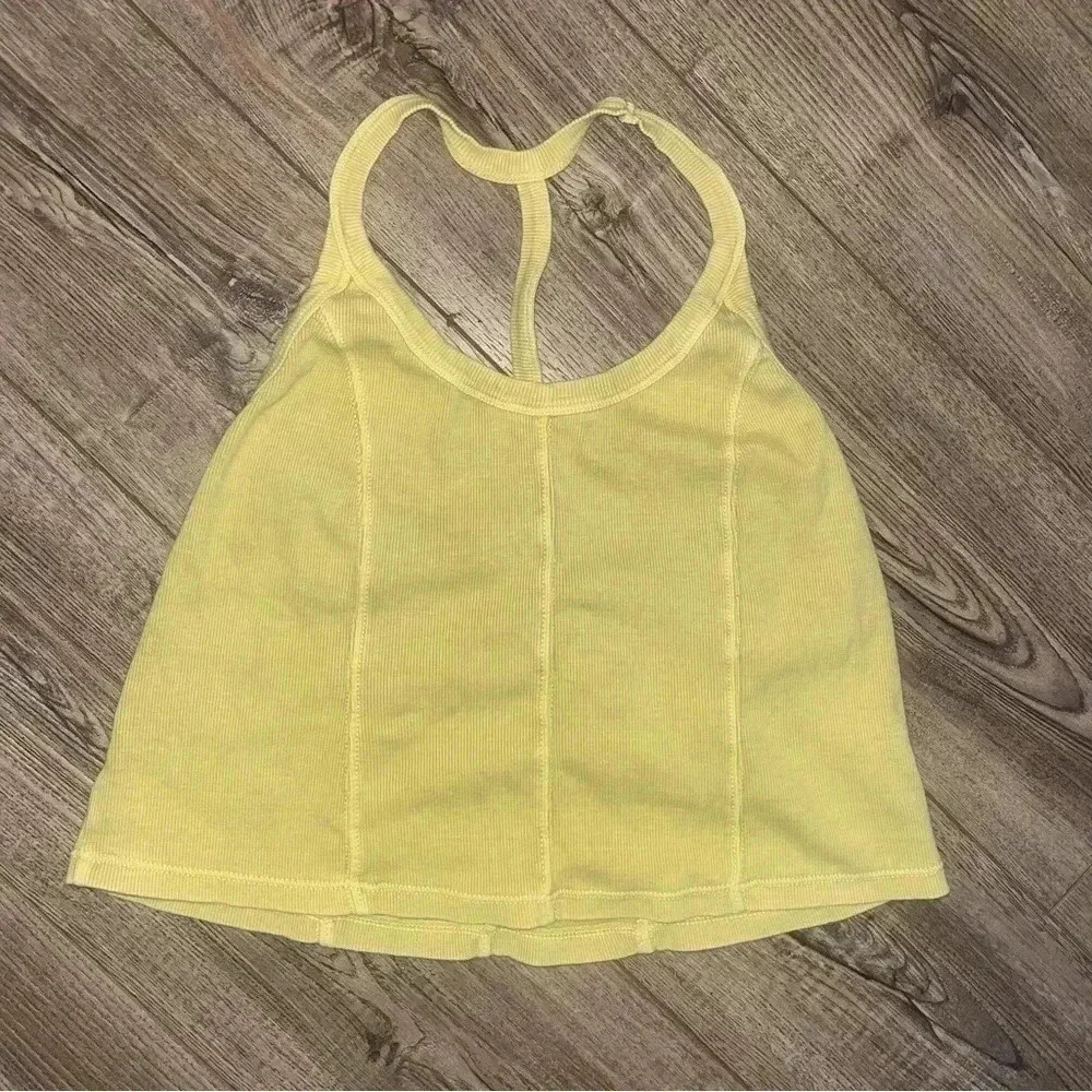 Soft pale lime green Anthropologie ecote top